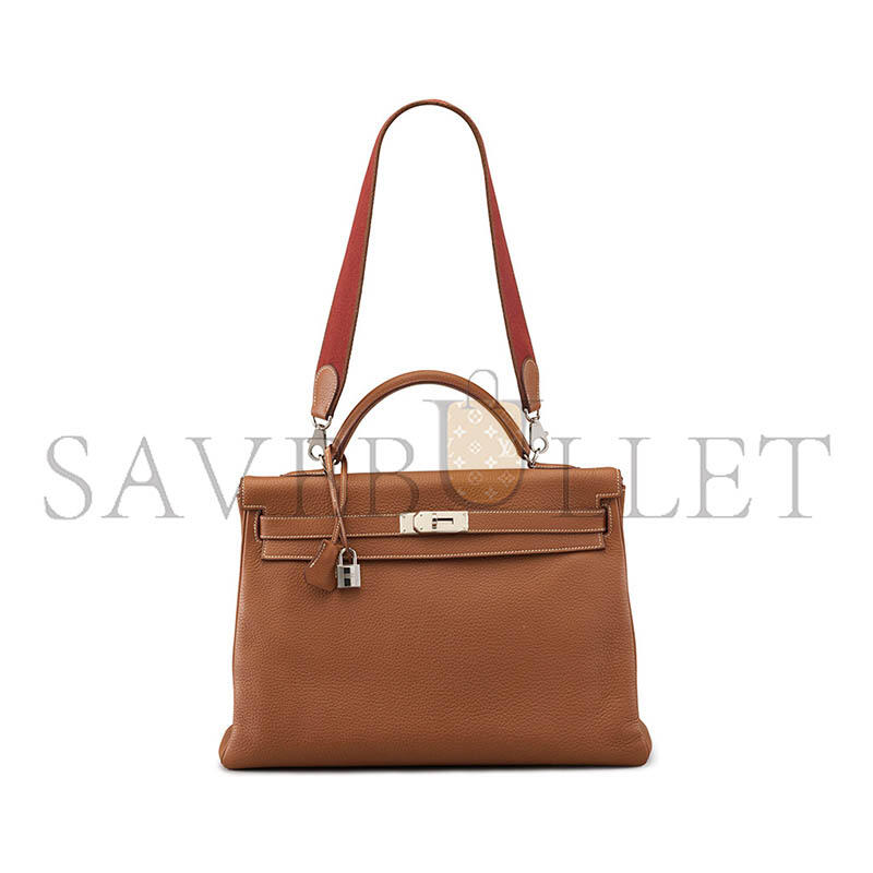 H**mes A GOLD CLEMENCE LEATHER AMAZON RETOURNE KELLY 40 BAG (40*28*15cm)